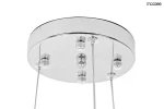 Lampa wisząca Monete 60 z chromowanym, okrągłym stelażem, zawieszona na cienkich linkach. Posiada 12 gniazd G4, które są widoczne na dolnej stronie stelaża. Proste, nowoczesne wzornictwo, idealna do minimalistycznych wnętrz.