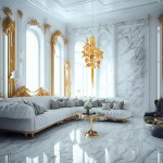 Lampa wisząca Paradiso 4xG9 w kolorze złotym, zawieszona w eleganckim wnętrzu. Posiada dekoracyjne elementy w kształcie liści, wiszące na smukłym, metalowym stelażu. Otoczenie to luksusowy salon z jasnymi, marmurowymi powierzchniami i złotymi akcentami.