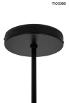 Lampa wisząca Bobbie, czarna, z sześcioma diodami LED o mocy 28W. Widok z dołu na okrągłą podstawę i prosty, czarny uchwyt. Prosta konstrukcja, idealna do nowoczesnych wnętrz.