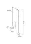 Czarna lampa wisząca Flat z 1xLED/10W. Wymiary: średnica klosza 12 cm, wysokość 16 cm, długość zwisu 300 cm. Stylowy design, prostokątny klosz, zawieszenie na cienkim przewodzie. Idealna do nowoczesnych wnętrz.