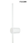 Kinkiet Ombre 100 w kolorze białym, z jedną diodą LED o mocy 12W. Produkt ma prostą, cylindryczną obudowę zamontowaną na długim, cienkim ramieniu. Ujęcie frontalne, na jednolitym tle. Brak widocznych napisów lub logo.