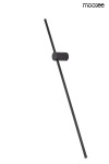 Kinkiet Ombre 100 w kolorze czarnym z jedną diodą LED o mocy 12W. Produkt ma nowoczesny, minimalistyczny design z okrągłą podstawą i prostą, ukośną rurką. Ujęcie frontalne, na białym tle, podkreślające formę i kolor lampy.