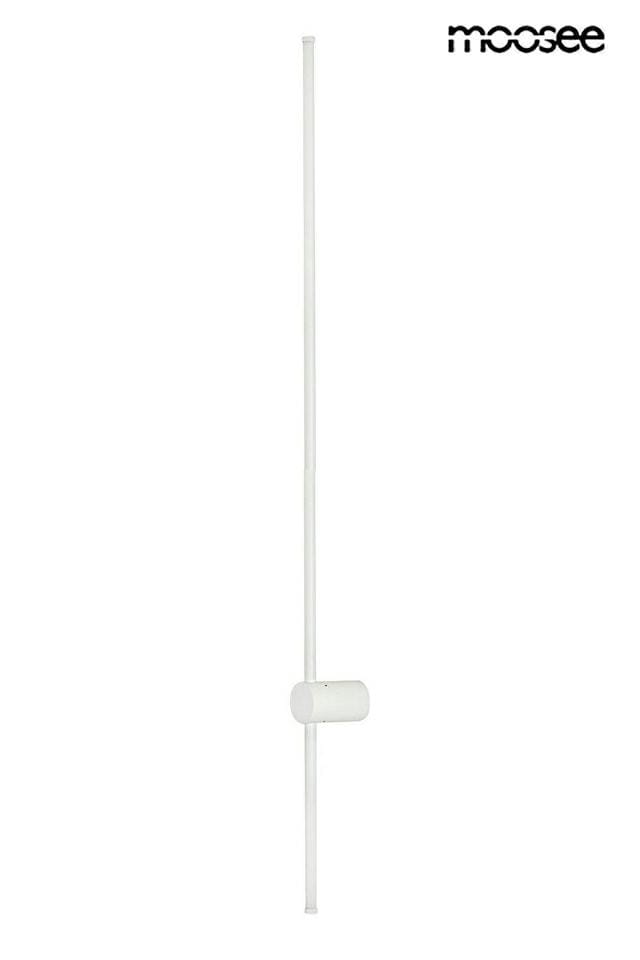 Kinkiet Ombre 120 w kolorze białym, z jedną diodą LED o mocy 14W. Produkt ma prostą, pionową konstrukcję z cienką rurką oraz okrągłym elementem mocującym. Idealny do nowoczesnych wnętrz, montowany na ścianie.