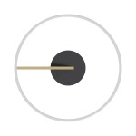 Lampa sufitowa Malu 1xLED/37W w kolorze czarno-złotym. Okrągła konstrukcja z białym pierścieniem, centralny czarny element z złotym paskiem. Ujęcie frontalne, prezentujące minimalistyczny design.