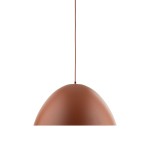 Lampa wisząca Faro D50 w kolorze ceglastym, z metalowym kloszem w kształcie półkuli. Produkt zawieszony na cienkim przewodzie, bez widocznych dodatkowych elementów dekoracyjnych. Idealna do nowoczesnych wnętrz.