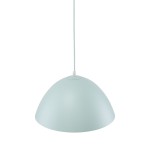 Lampa wisząca Faro D34 w kolorze miętowym, o kształcie kopuły. Wyposażona w jedno gniazdo E27. Zawieszona na cienkim przewodzie. Prosty, nowoczesny design, idealna do różnych wnętrz.