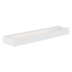 Biały kinkiet Flink z jedną diodą LED o mocy 12W, z klasą szczelności IP44. Produkt ma prostokątny kształt, z gładką, matową powierzchnią. Ujęcie frontalne, kinkiet leży płasko, z wbudowanym źródłem światła w górnej części.