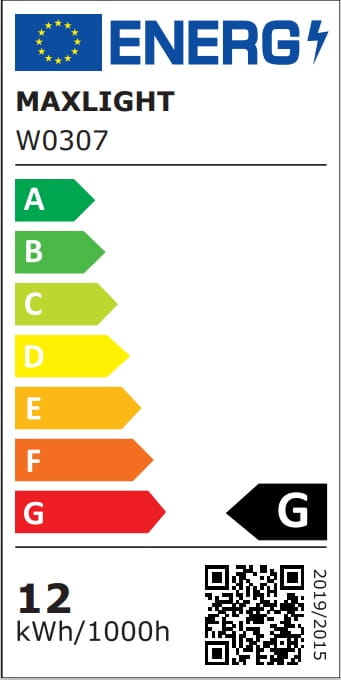 Flink kinkiet w kolorze czarnym, z jedną diodą LED o mocy 12W, stopień ochrony IP44. Prosty, nowoczesny design, idealny do użytku wewnętrznego i zewnętrznego. Widok frontalny, produkt zamontowany na ścianie.
