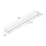 Kinkiet Flink 1xLED/18W/IP44 w kolorze białym, o prostokątnym kształcie i wymiarach 60 cm x 10 cm x 4 cm. Z możliwością obrotu 350°. Idealny do użytku wewnętrznego i zewnętrznego.