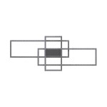 Lampa sufitowa Ervi z pilotem, czarna, o nowoczesnym designie, z trzema diodami LED o mocy 52W. Kształt geometryczny z różnymi wielkościami prostokątów, montowana na suficie, idealna do nowoczesnych wnętrz.