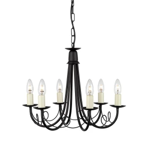 Minster lampa wisząca 6xE14 czarna MN6-BLACK
