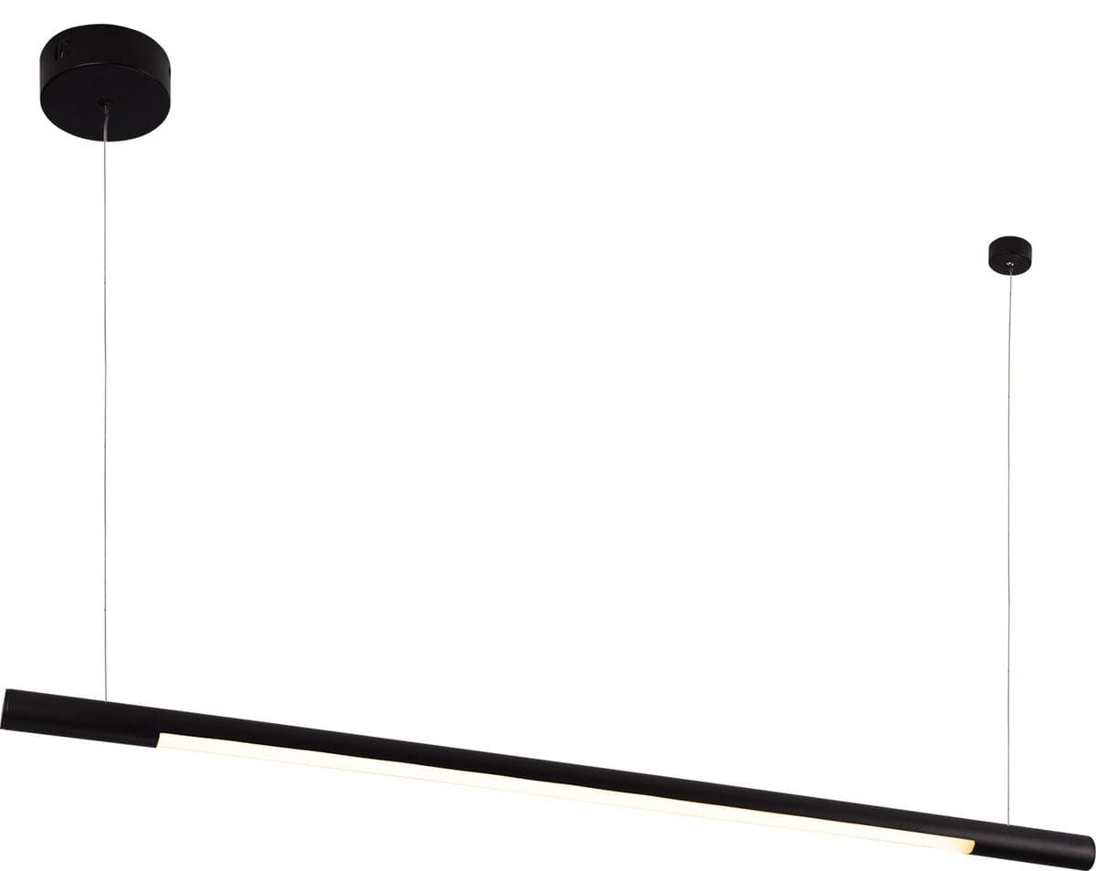 Lampa wisząca Organic 100 w kolorze czarnym, z jedną żarówką LED o mocy 16W. Posiada prosty, cylindryczny kształt z wbudowanym źródłem światła, zawieszona na cienkim drucie. Montaż sufitowy, minimalistyczny design.