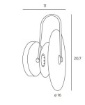 Kinkiet retro w kolorze czarnym z jedną diodą LED o mocy 3W. Okrągła podstawa o średnicy 16 cm, z metalowym uchwytem. Wymiary: 20,7 cm wysokości, 11 cm szerokości. Design minimalistyczny, idealny do nowoczesnych wnętrz.