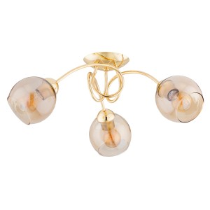 Tevi lampa sufitowa 3xE27 złota/bursztynowy 62412