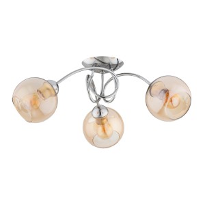 Tevi lampa sufitowa 3xE27 chrom/bursztynowy 62413