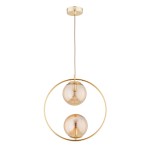 Adino lampa wisząca 2xE14 złota/bursztynowy 62435