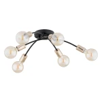 Lensi lampa sufitowa 6xE27 czarna/stare złoto 63228