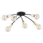 Lensi Mix lampa sufitowa 6xE27 czarna/złota 63229