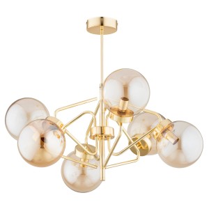 Barsum Mix lampa wisząca 6xE14 złota 63244