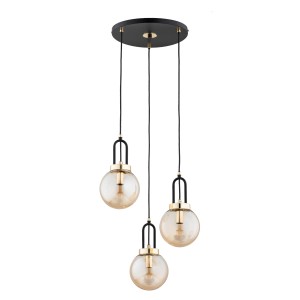 Atori lampa wisząca 3xE14 czarna/złota 62428