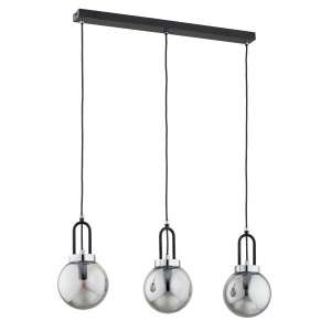 Atori lampa wisząca 3xE14 czarna/chrom 62429