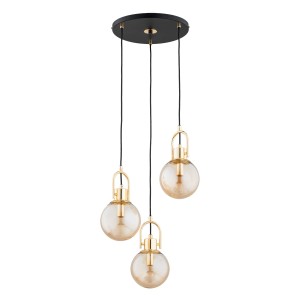 Storm lampa wisząca 3xE14 czarna/złota 62434