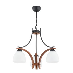 Bafia Mix lampa wisząca 3xE27 czarna/orzech 62421