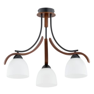 Bafia Bis lampa wisząca 3xE27 czarna/orzech 62422