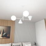 Hermes lampa wisząca 2xE27+2xE14 biała 1348/4