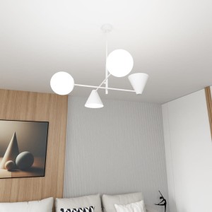 Hermes lampa wisząca 2xE27+2xE14 biała 1348/4