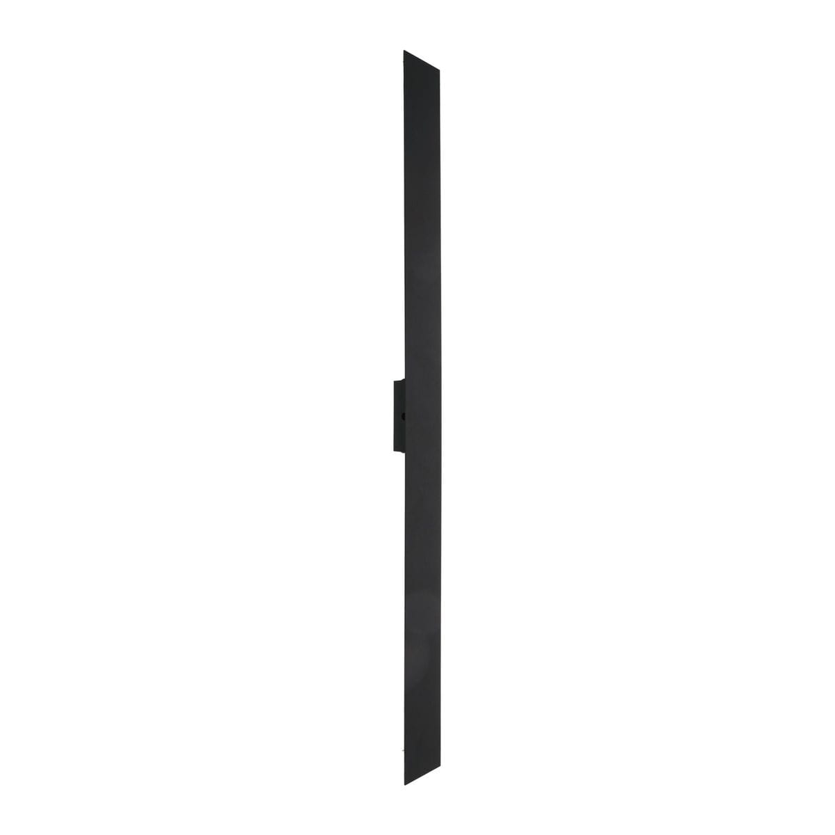 Kinkiet Navi w kolorze czarnym, z jedną diodą LED o mocy 8W. Posiada prostą, smukłą formę, wiszący montaż i minimalistyczny design, idealny do nowoczesnych wnętrz. Ujęcie z boku, na białym tle.