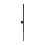 Kinkiet Flash w kolorze czarnym, z dwoma źródłami LED o mocy 24W. Produkt widoczny z boku, o smukłej, prostokątnej formie, zamontowany na ścianie. Prosta konstrukcja bez dodatkowych zdobień, na jednolitym tle.