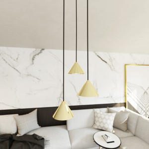 Elit lampa wisząca 3xGX53 czarna/złota 1329/3PREM