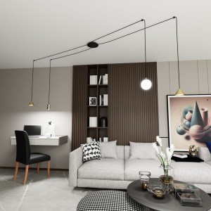 Fuji lampa wisząca 4xE14/GU10/GX53 czarna/złota 1350/4