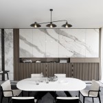 Lampa wisząca Foster 3xE27 w kolorze czarnym, z trzema kloszami w stylu industrialnym, zawieszona nad okrągłym stołem w nowoczesnej aranżacji. W tle widoczna elegancka zabudowa meblowa z marmurowym akcentem.
