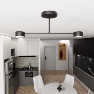 Halo lampa sufitowa 2xGX53 czarna 1355/2