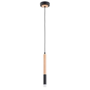 Rodeo lampa wisząca 1xG9 czarna/drewno 61330
