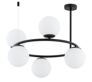 Ringo lampa wisząca 5xE14 czarna/biały 63257