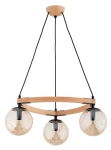 Adina lampa wisząca 3xE14 jasne drewno/bursztynowy 62462