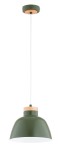 Lorien lampa wisząca 1xE27 ciemna zieleń/drewno 61356