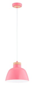 Lorien lampa wisząca 1xE27 różowa/drewno 61358
