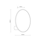 Kinkiet Pulse 1xE27 w jasnym drewnie, z okrągłą obudową o średnicy 360 mm i wysokości 360 mm, z brązowym mocowaniem. Widok z przodu, z wymiarami 180 mm na głębokość. Prosty design, idealny do nowoczesnych wnętrz.
