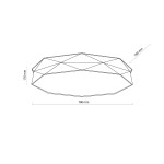 Plafon Kantoor 6xE27 w kolorze białym, o wymiarach 780 mm średnicy i 170 mm wysokości. Posiada geometryczną, wielokątną konstrukcję z widocznymi detalami, idealny do nowoczesnych wnętrz.