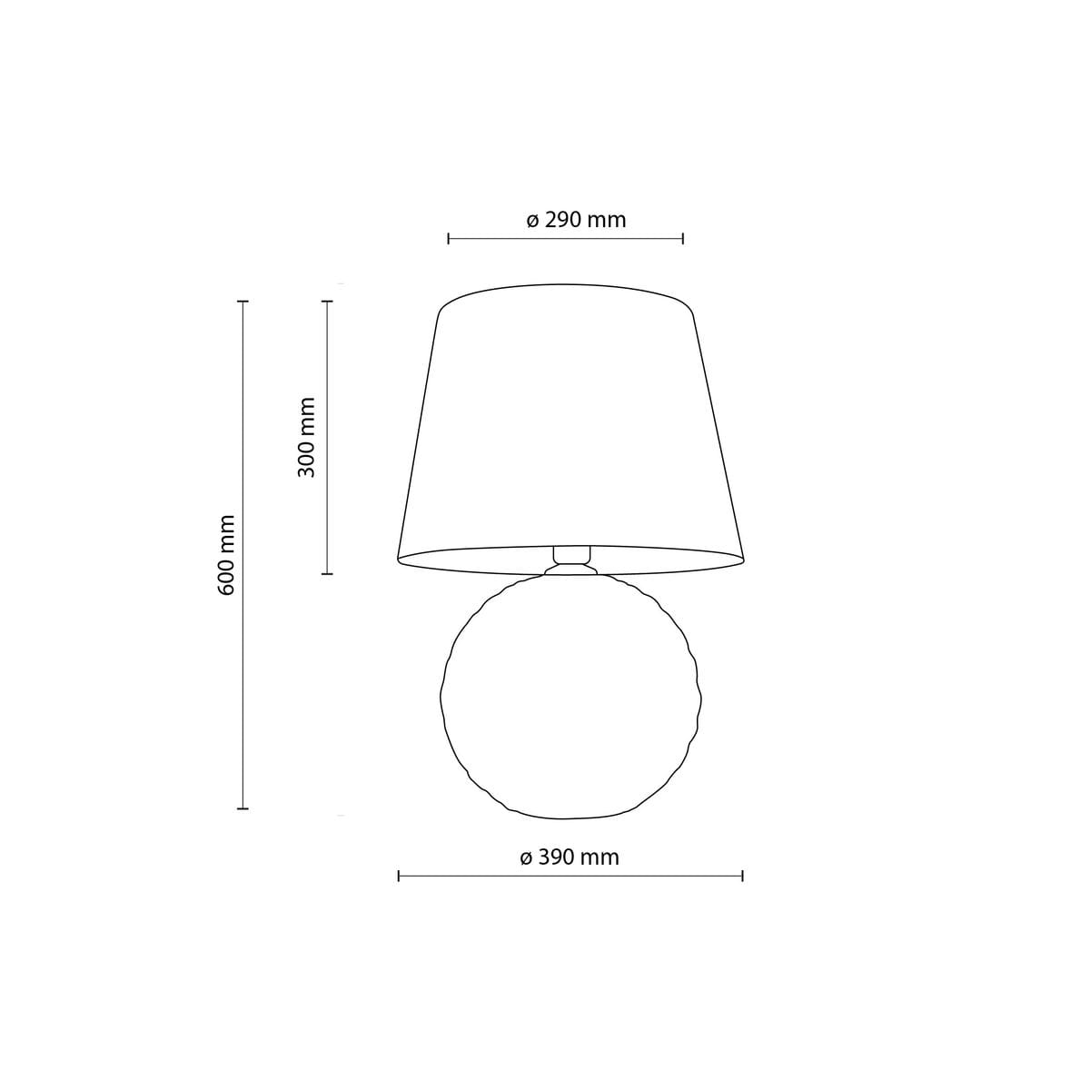 Santana lampa stołowa 1xE27 w kolorze zielonym i miętowym. Okrągła podstawa o średnicy 390 mm, klosz o średnicy 290 mm, wysokość 600 mm. Prosta forma, elegancka i nowoczesna, idealna do różnych wnętrz.