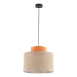 Duo D38 lampa wisząca 1xE27 pomarańczowa/juta 3227
