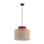 Duo D38 lampa wisząca 1xE27 brązowa/juta 2785