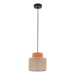 Duo D20 lampa wisząca 1xE27 pomarańczowa/juta 3255