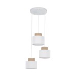 Duo lampa wisząca 3xE27 biała/juta 2594
