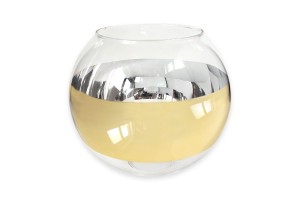 Klosz szklany Alena kula D145 złoty/transparentny