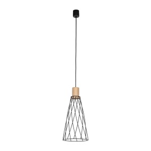 Modesto D19 lampa wisząca 1xGU10 czarna/jasne drewno 10157